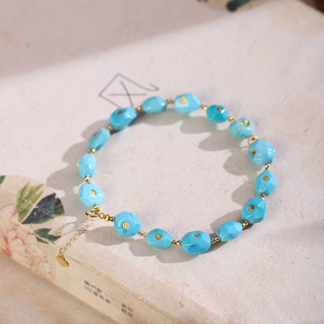 【青山绿】绿松石18K金单圈手链-多样性发其一