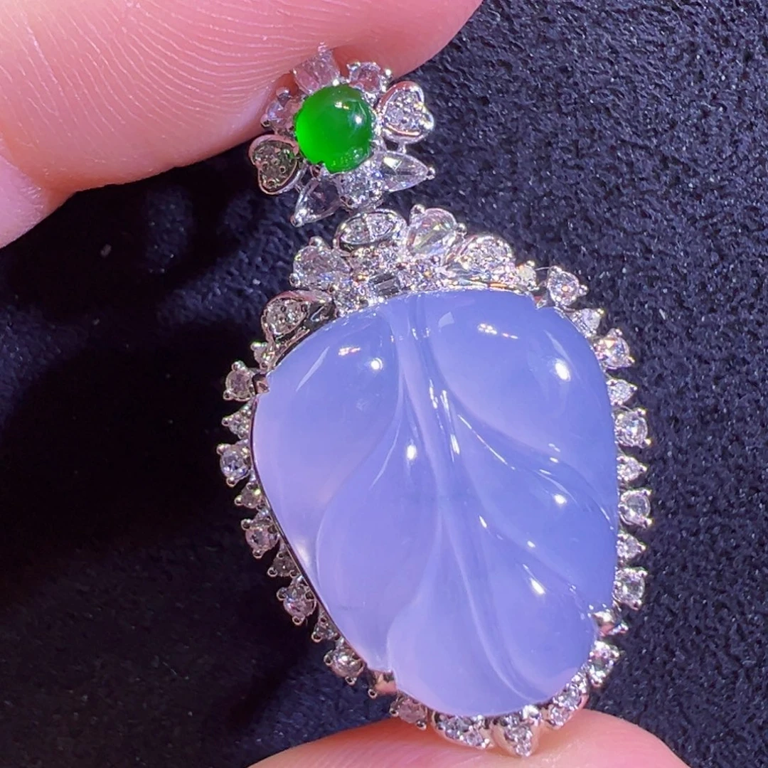 翡翠18K金镶嵌吊坠(不含链)吊坠