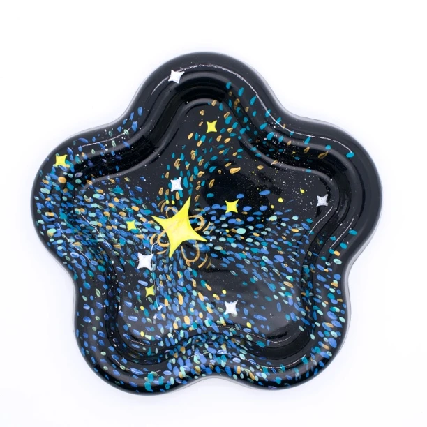 王甜心托盘摆件《星空》艺术石膏作品，手工绘制，仅一件可爱