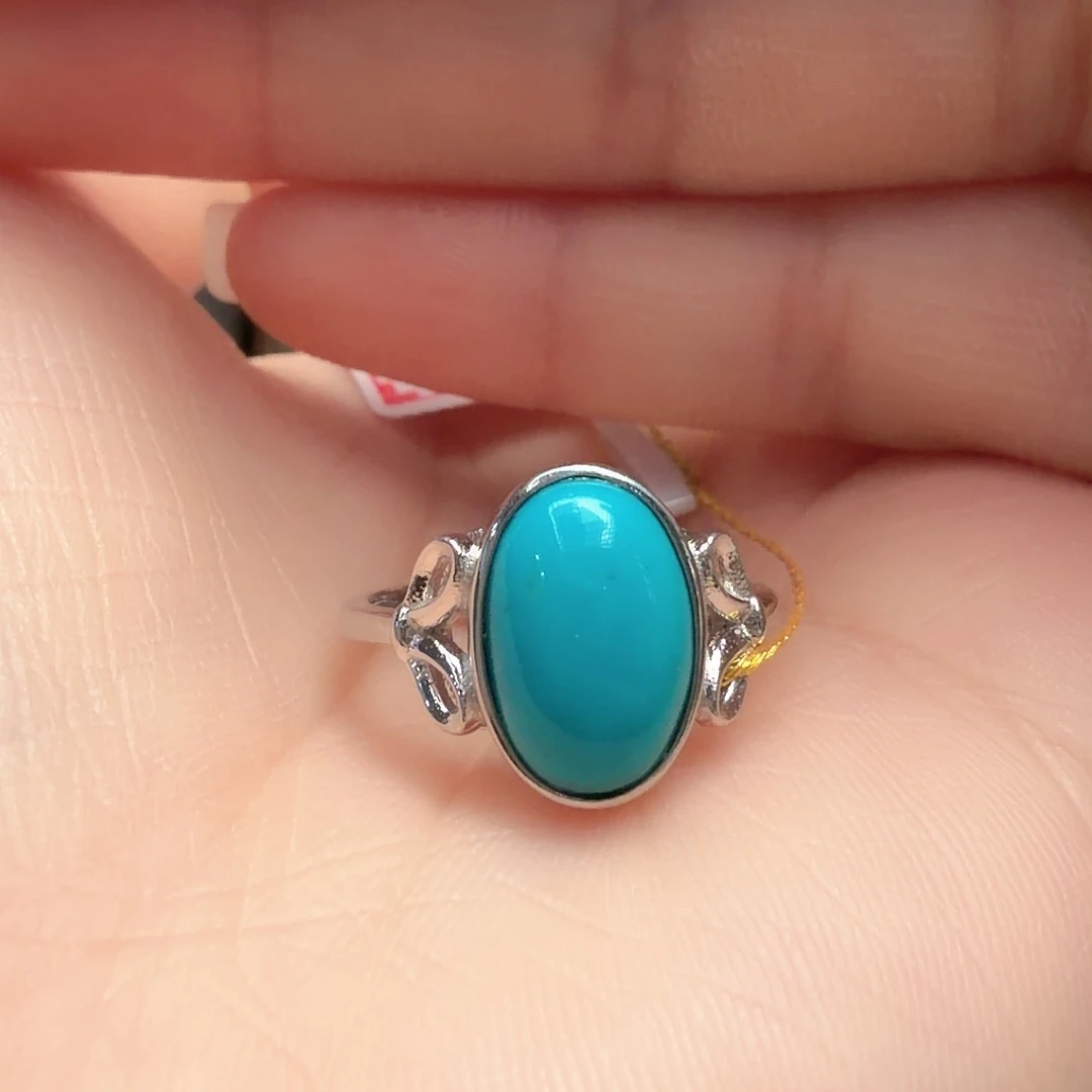 绿松石银S925镶嵌戒指