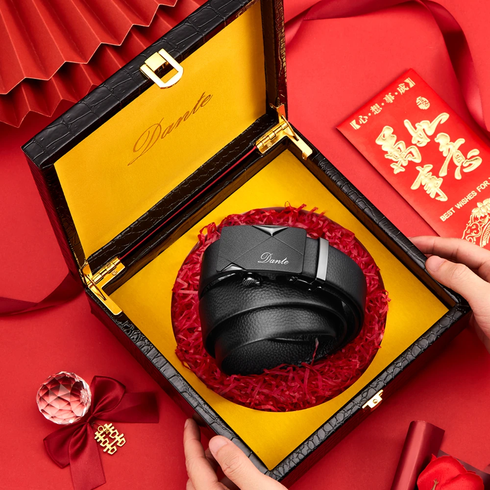 Dante男士轻奢腰带时尚皮带经典自动扣送礼盒装-ks