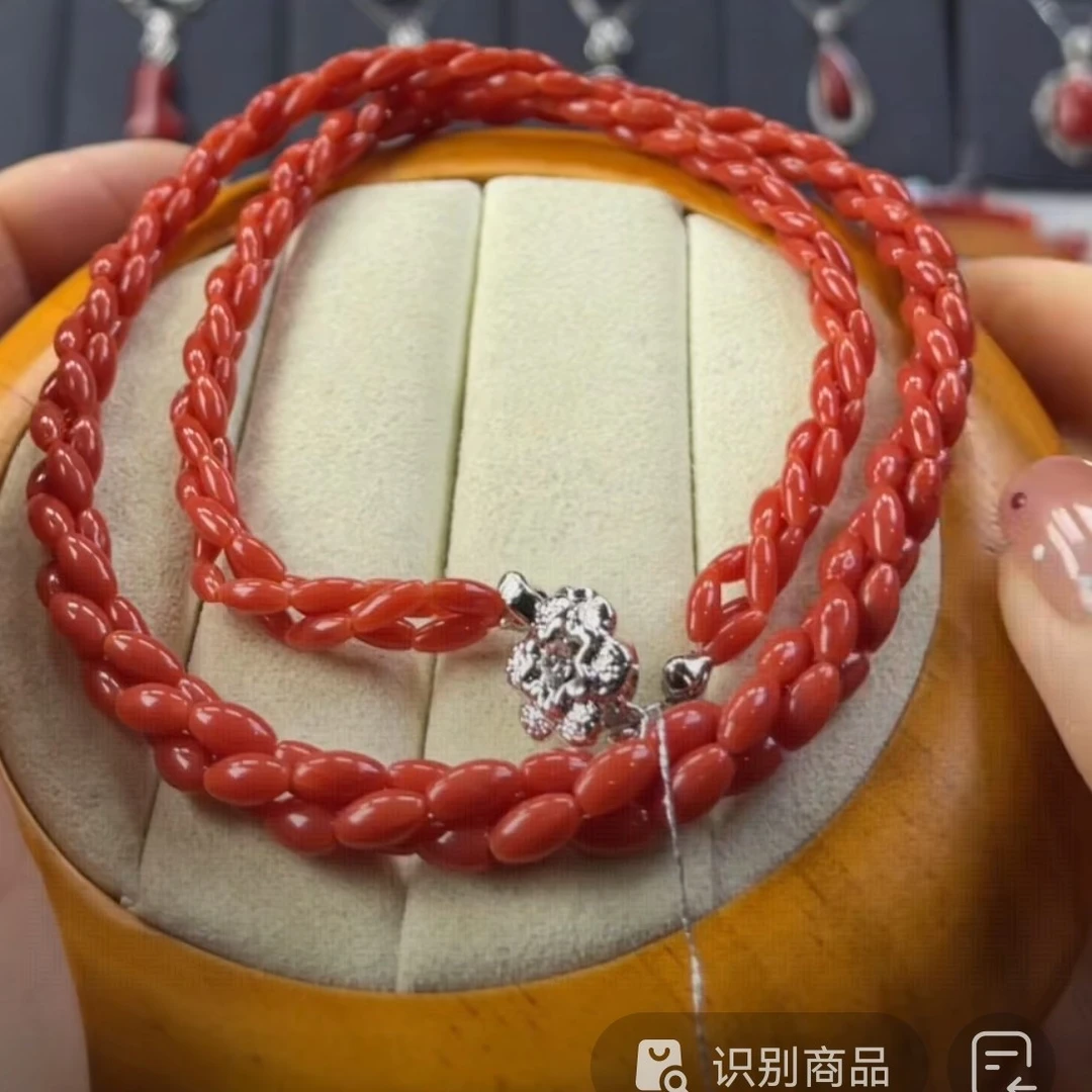 天然宝石红珊瑚项链