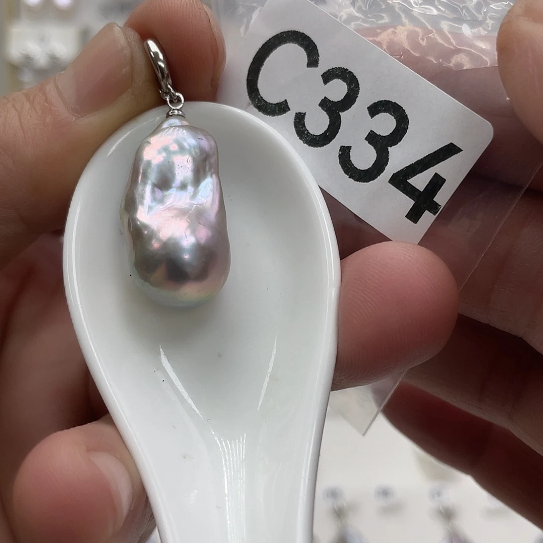 淡水珍珠颈饰银S925镶嵌收****姐