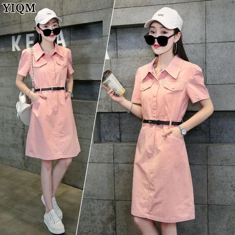 【1724人收藏】夏季中长款连衣裙女2025年新款收腰显瘦polo领时尚百