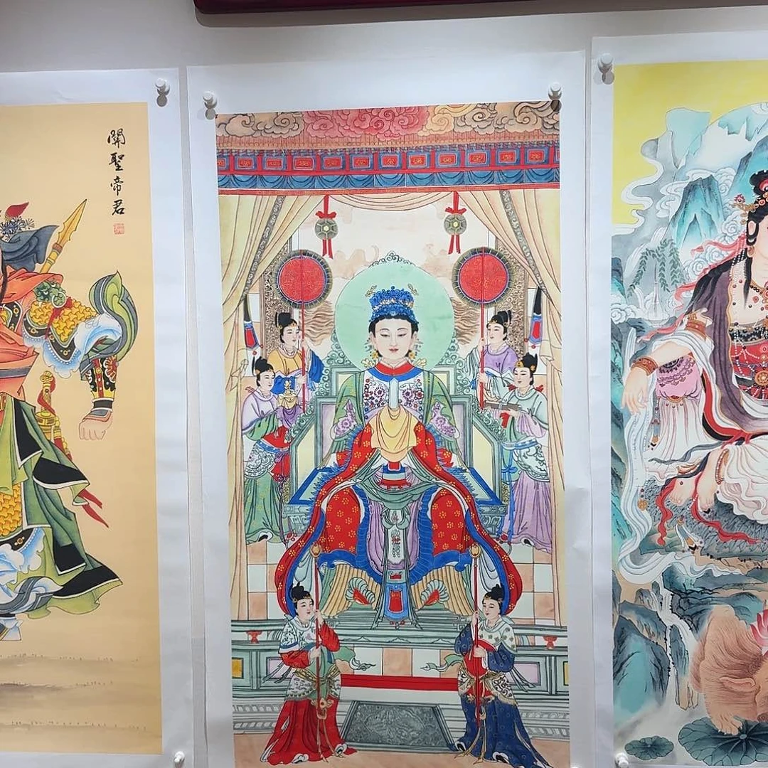厚***物国画碧霞元君一副作品