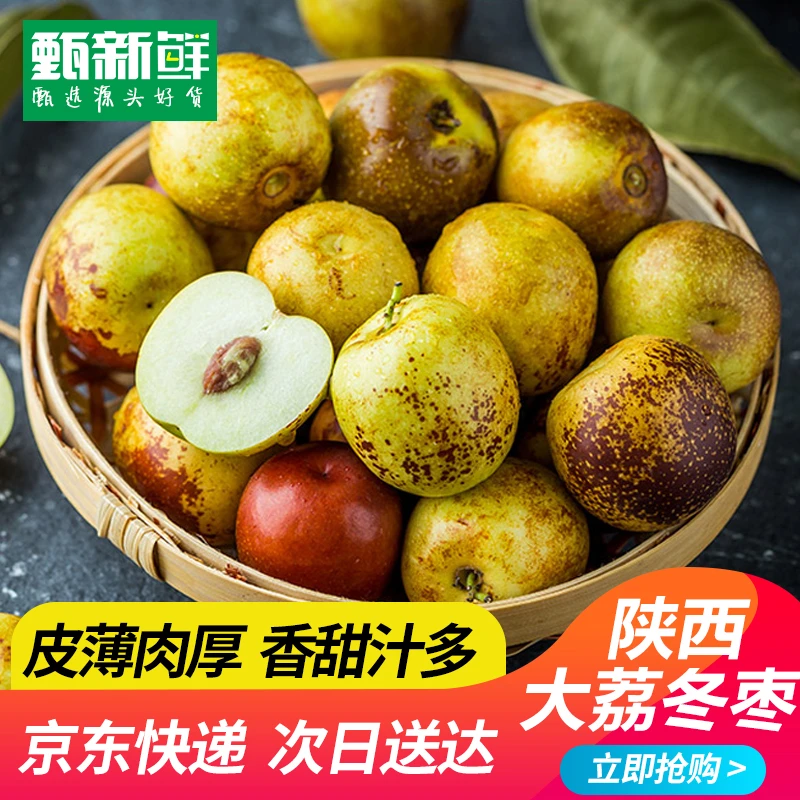 【京东次日达】陕西大荔冬枣1/2斤装京东快递送货上门补气血陕西省