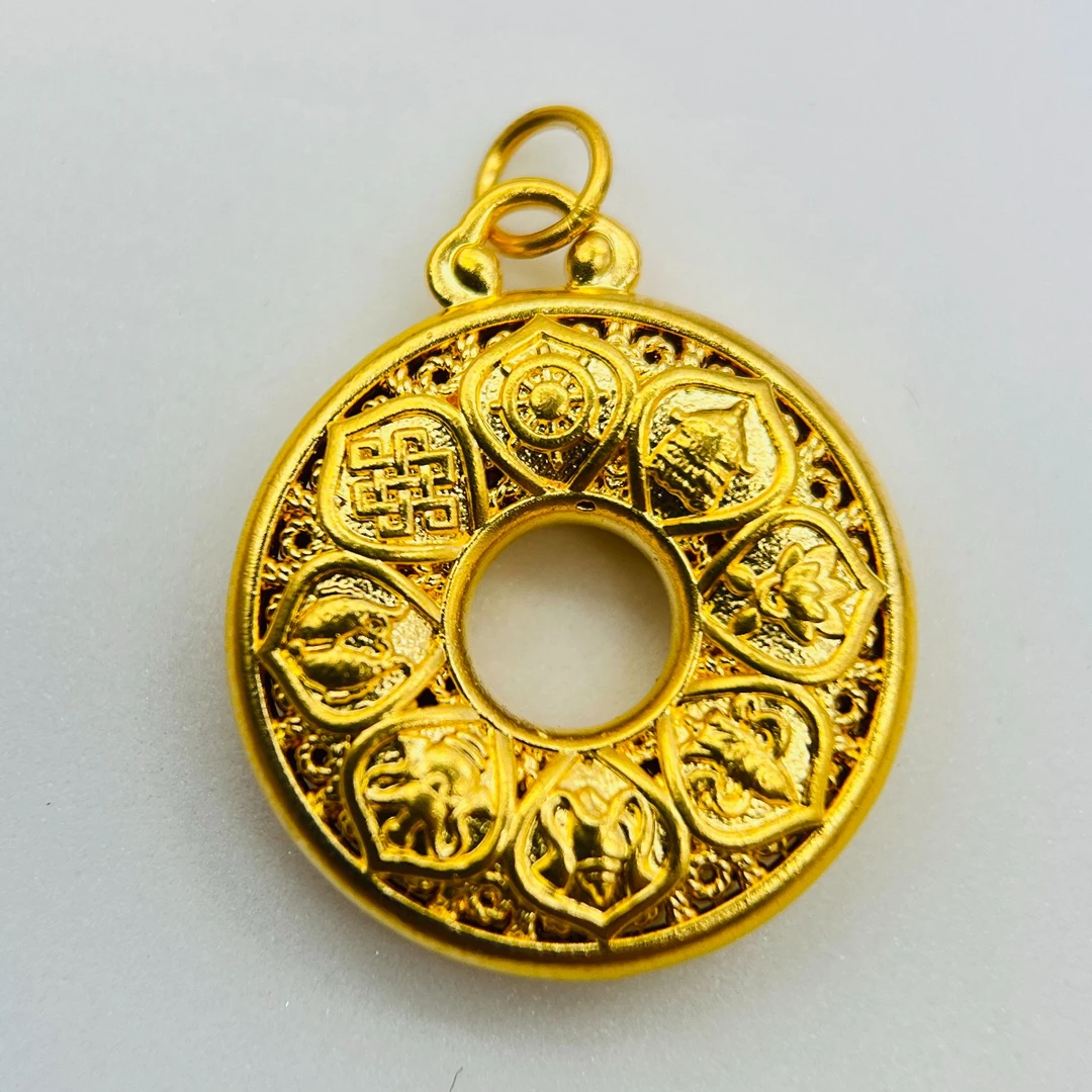 足金饰品/八宝平安扣/1.04/1B5B16130/q