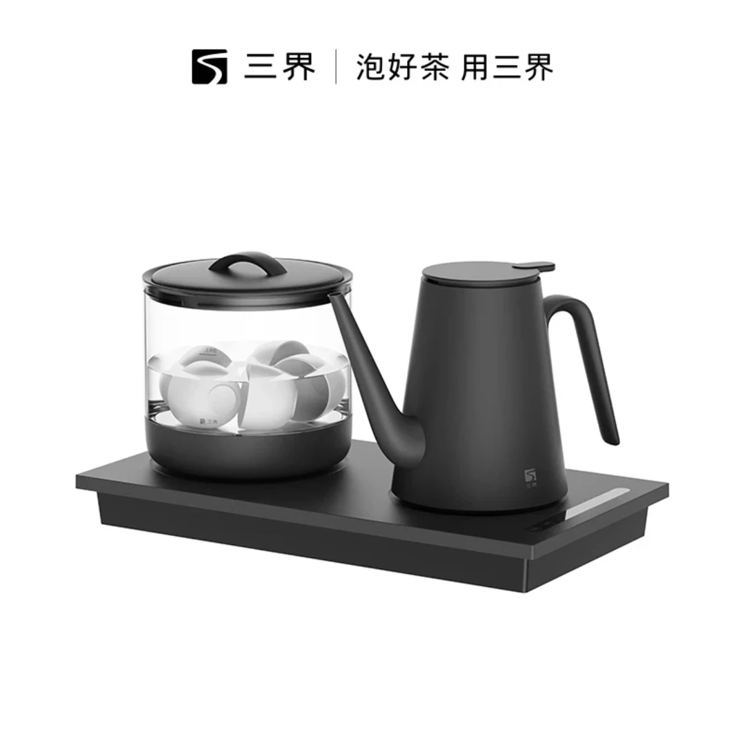 三界茶具DK3多功能自动上水烧水保温电水壶台嵌两用消毒茶具套装