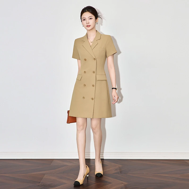 2502707-深圳南油时尚气质轻熟风通勤收腰连衣裙高级感职业西装裙