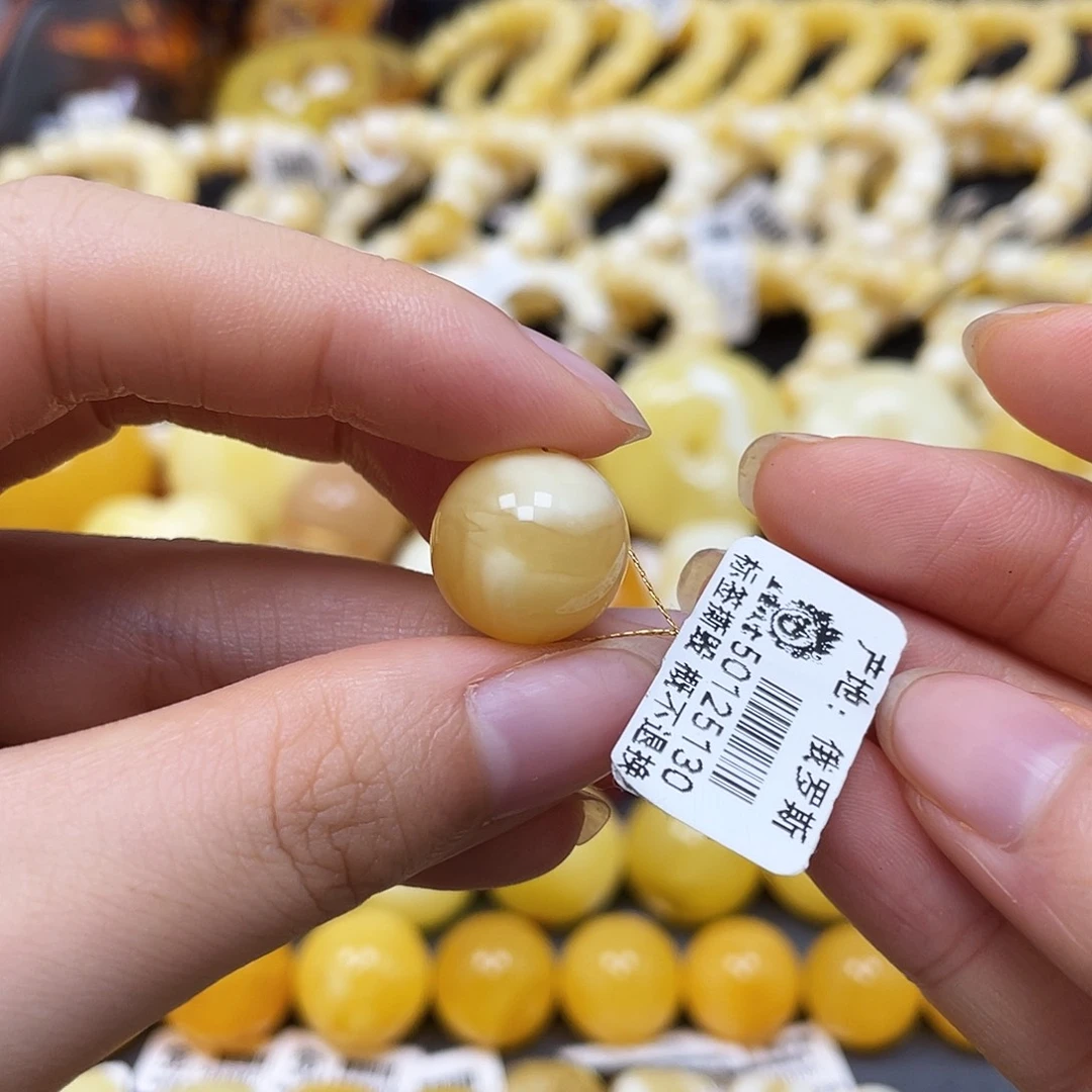 未镶嵌蜜蜡裸石圆珠14.3mm