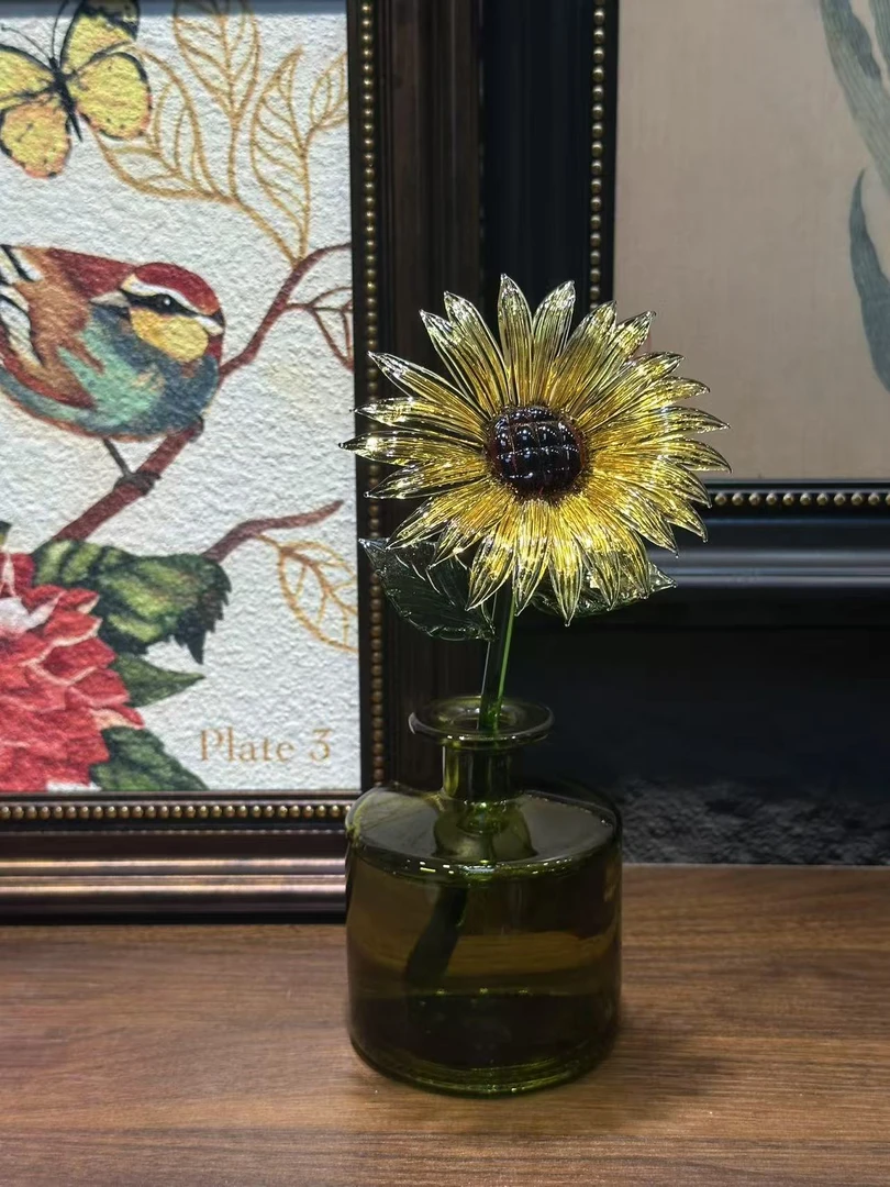 琉璃向日葵 家居玄关办公桌装饰礼物 闺蜜伴手礼 高端礼品