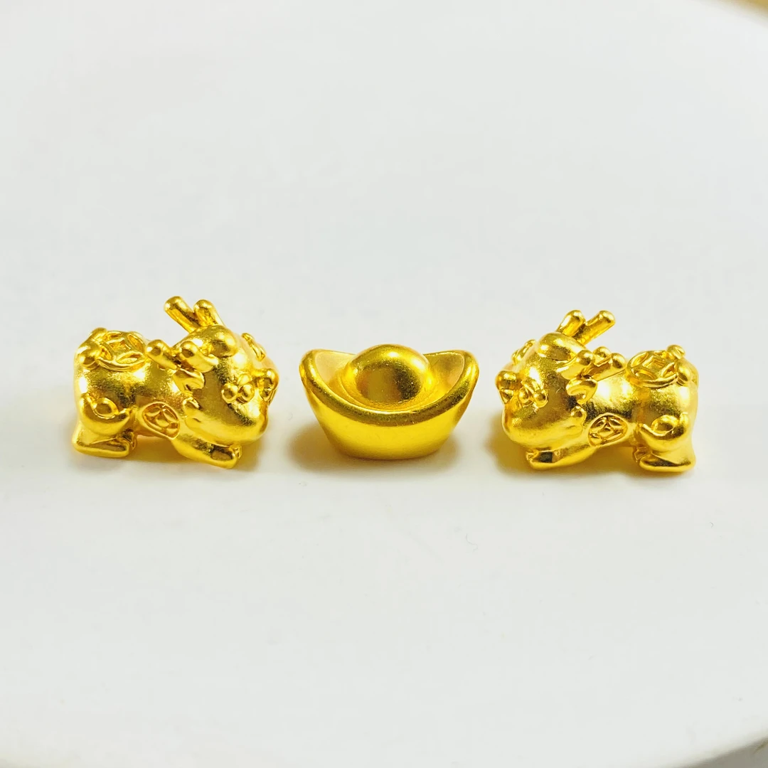 足金999 黄金貔貅宝宝一对+金元宝 0.85