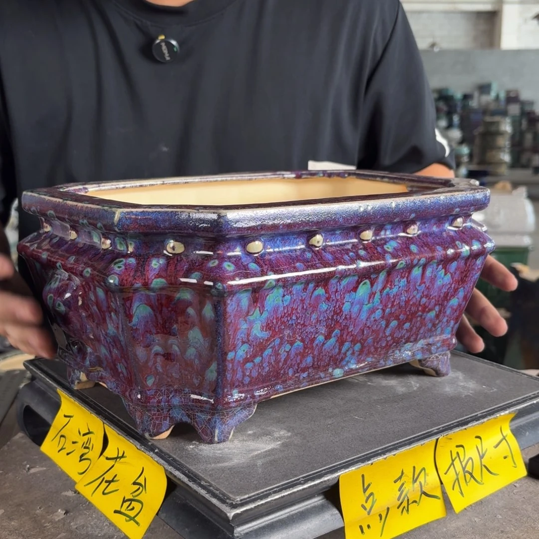 。一风堂石湾花盆 小外扩 打磨痕迹 内26*18*11