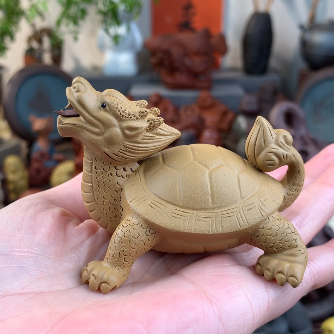 紫砂茶宠龙龟段泥