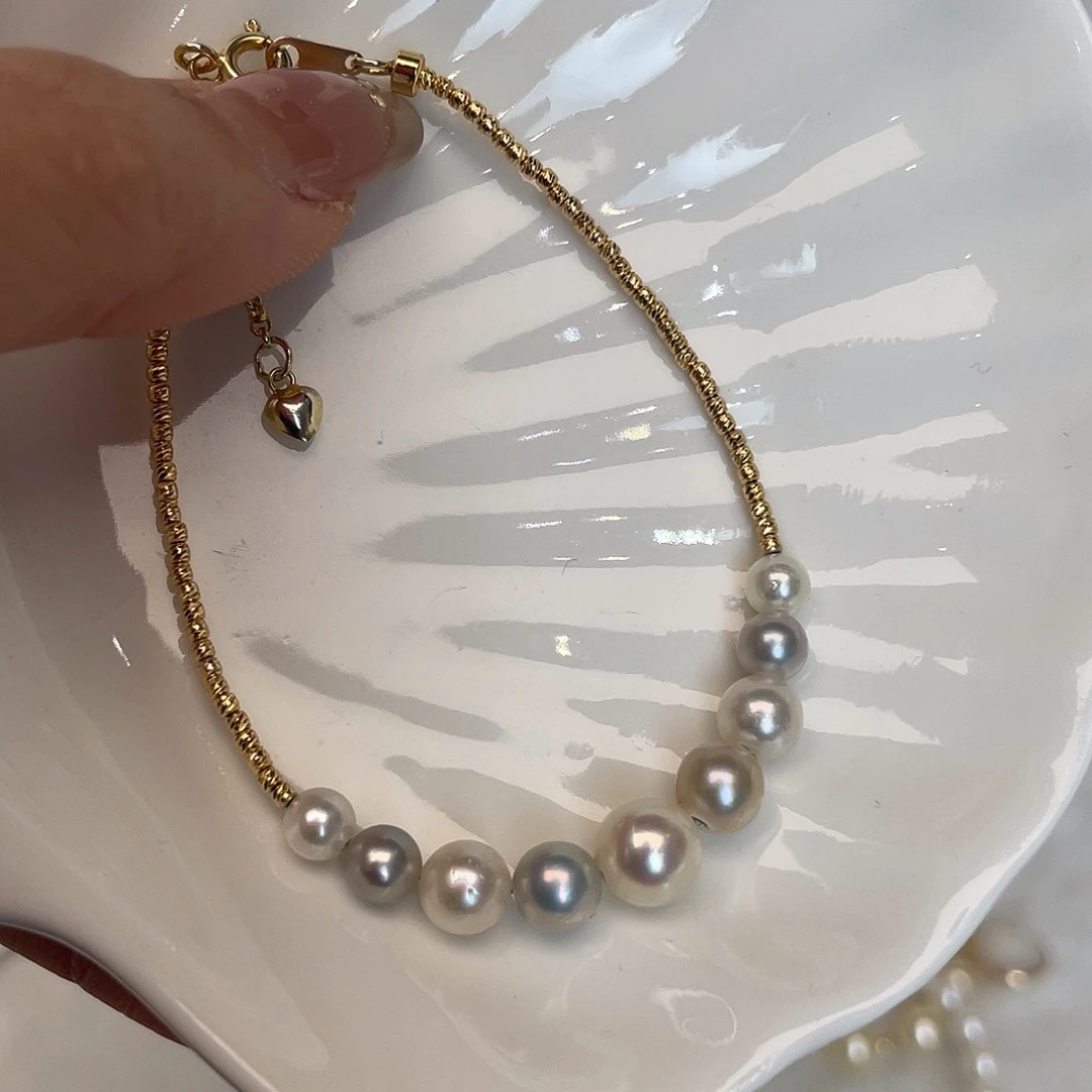 银S925镶嵌手绳海水珍珠