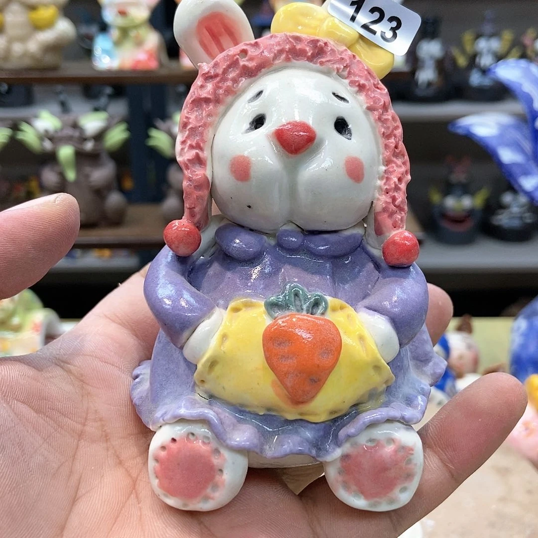 摆件直播间手工微瑕陶瓷摆件123