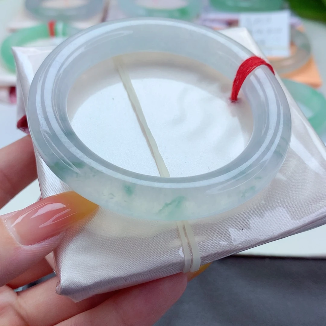 未镶嵌手镯翡翠9906恍若隔世 冰透炸光带紫气