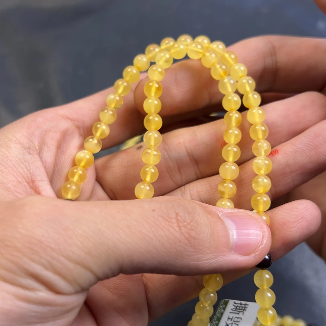 蜜蜡颈饰未镶嵌多样性高端蜜蜡老黄蜡108