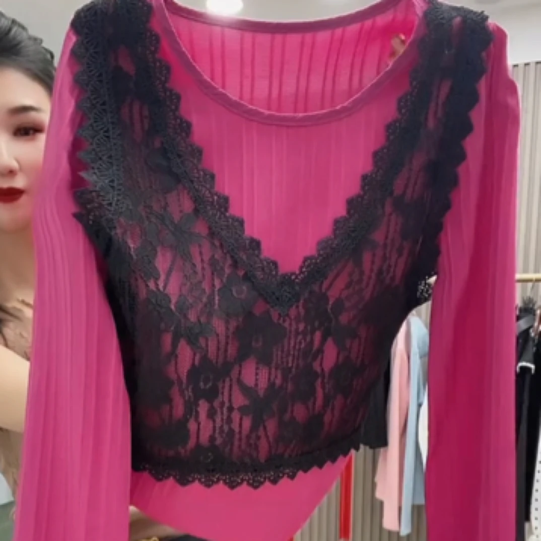 春季新款假两件拼接打底T桖衫