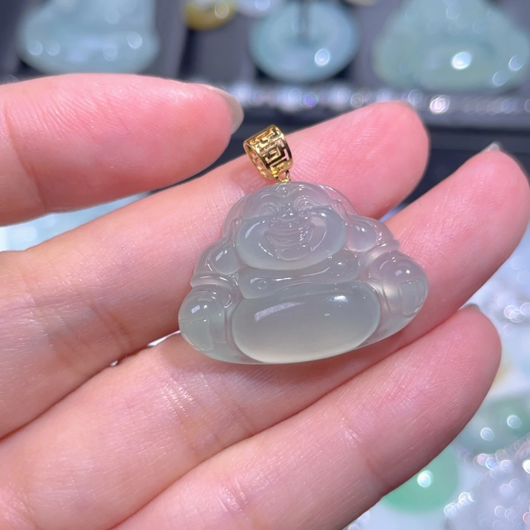 颈饰18K金镶嵌翡翠翡翠