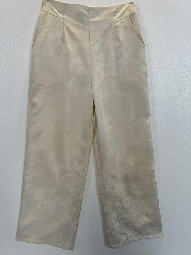 《梦岚》国风新中式女装气质显瘦直筒裤女裤702