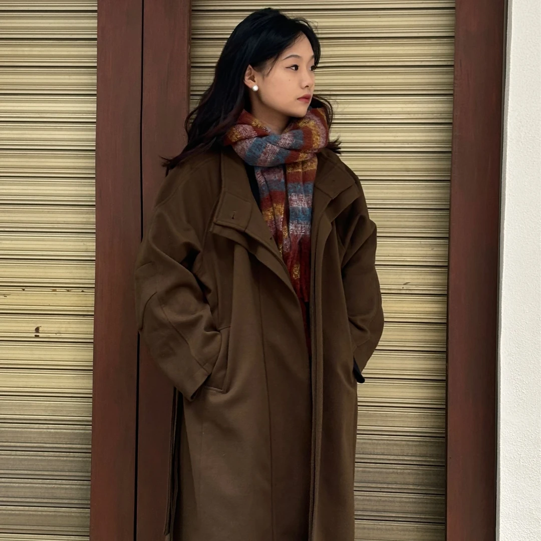 001-100秋冬时尚百搭单面羊毛大衣