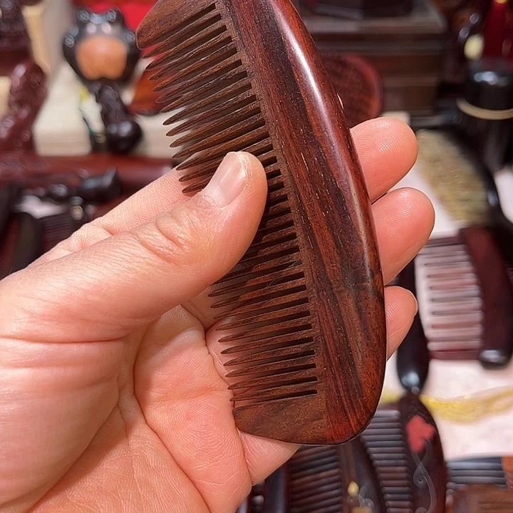 好***运红酸枝木类红木月梳子