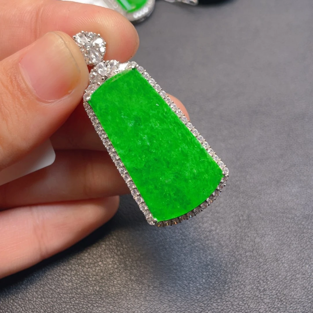 翡翠银S925镶嵌吊坠(不含链)