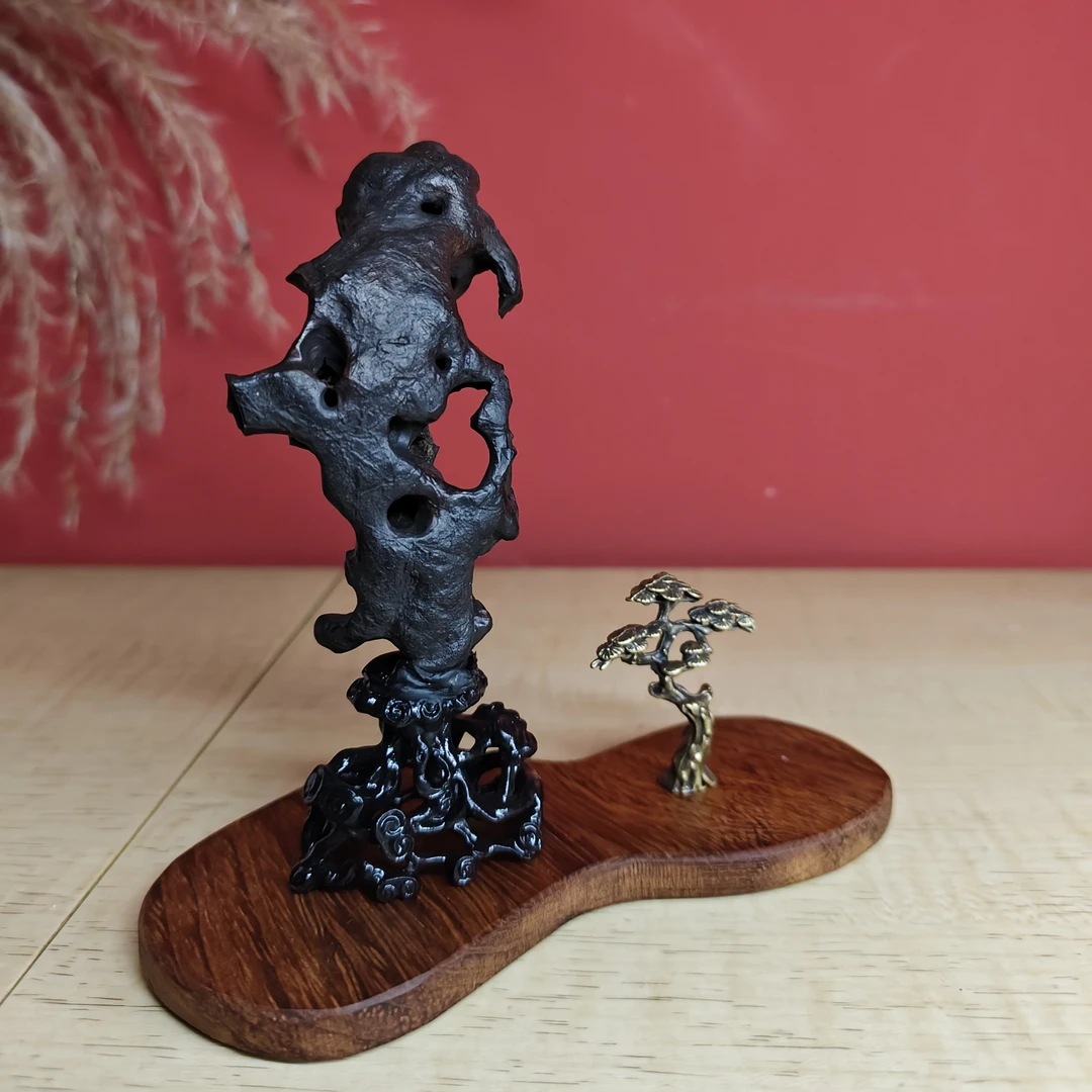 【青松石寿】奇石收藏天然苏州太湖水石原石文房雅器（13*4.5*11.5）