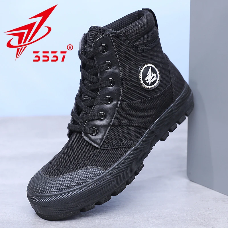 秋冬加厚底耐磨防滑高帮户外徒步登山解放鞋适合男女款黑色解放鞋