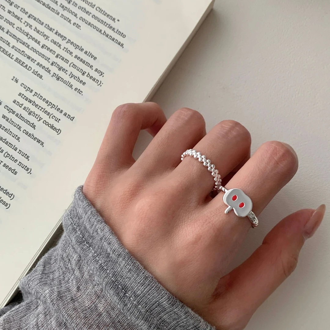 925银戒指 百搭气质戒指简约闺蜜时尚可调节手工小众高级感指环