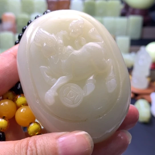 石材方解石手把件