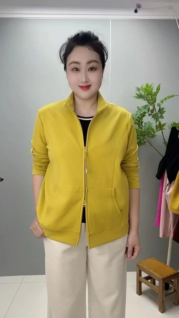 春季新款开衫彩色显瘦舒适百搭休闲女士立领外套