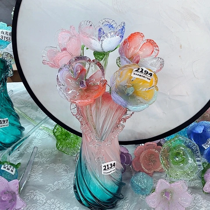 5福利花1瓶 家悦琉璃工艺品