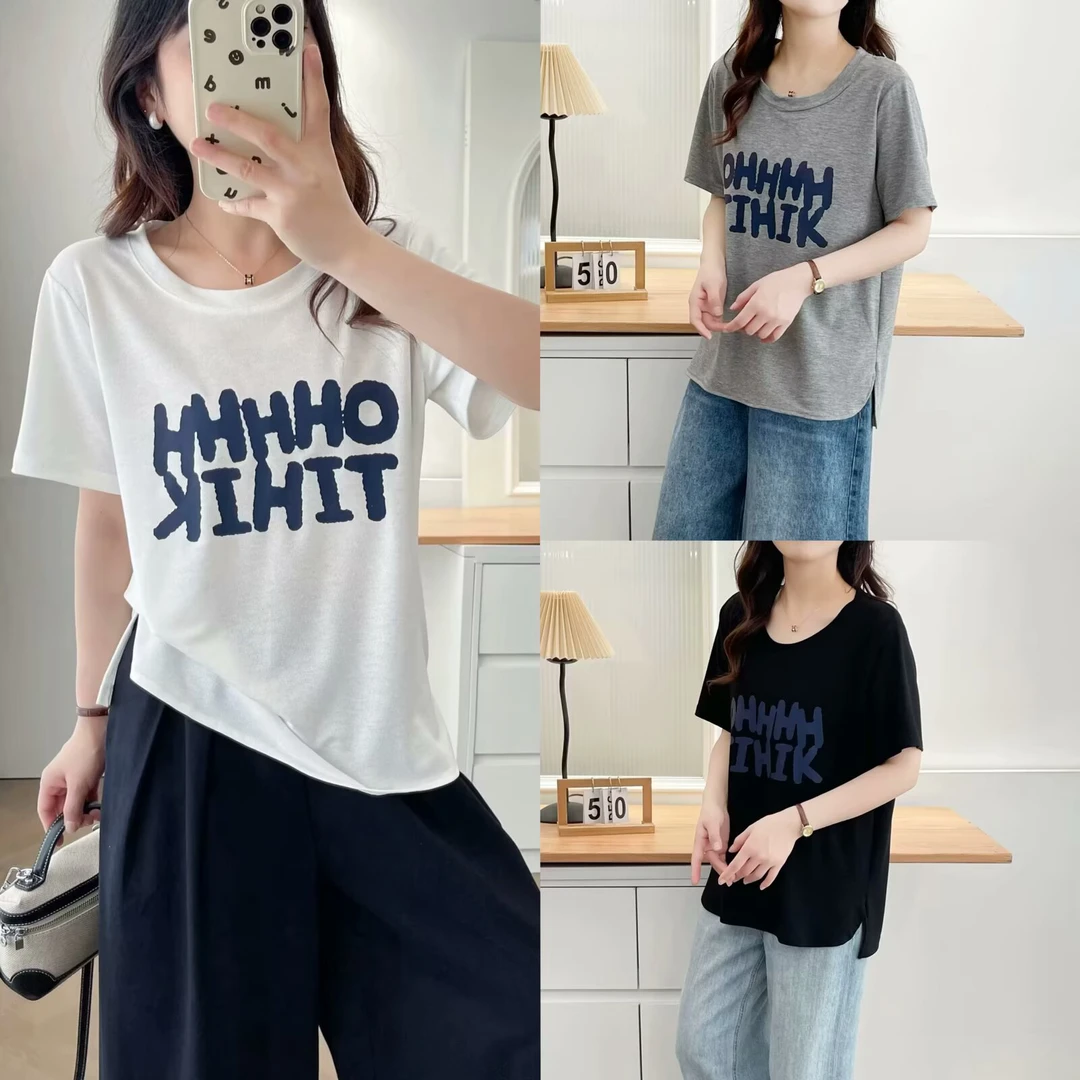大码女装短袖t恤百搭夏季穿搭2025新款宽松显瘦韩系chic别致上衣