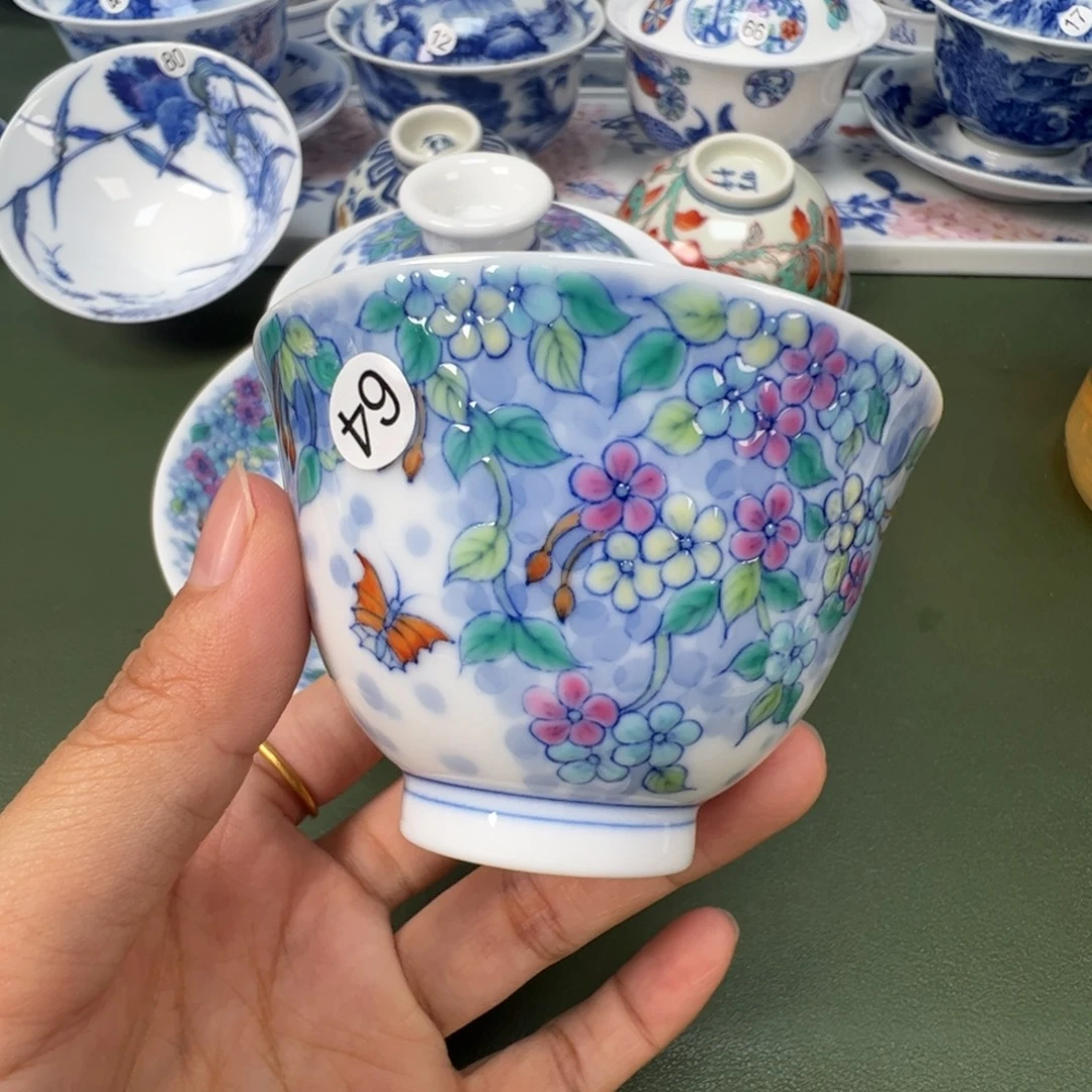 陶瓷景德镇纯手工纯手绘茶具木木64