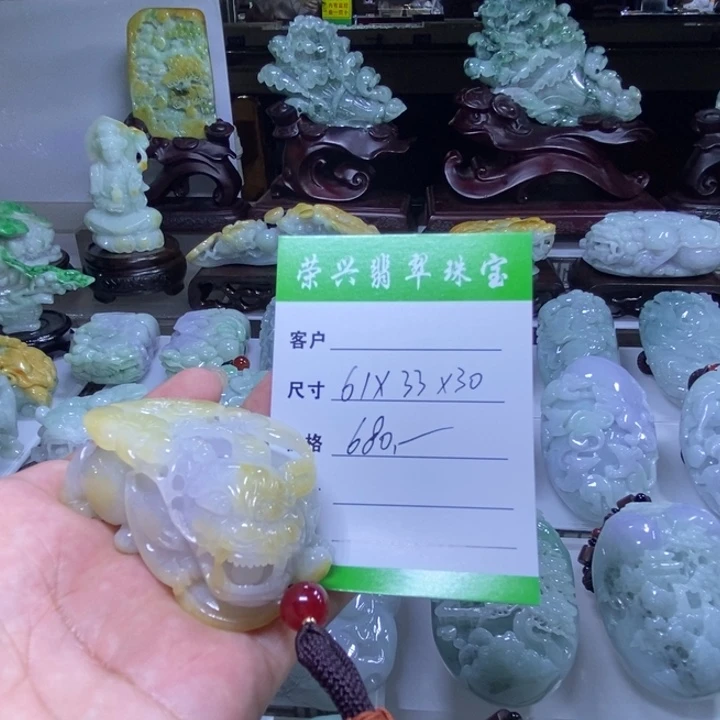 颈饰未镶嵌翡翠貔貅手把件
