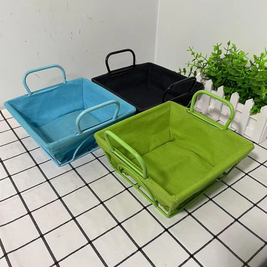 545微瑕款直径20高度7.5拍一发三铁艺收纳筐杂物桌面收纳筐