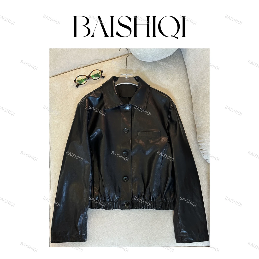 月百万【复古未来】NEW 秋冬百搭爆款外穿皮短外套B09034