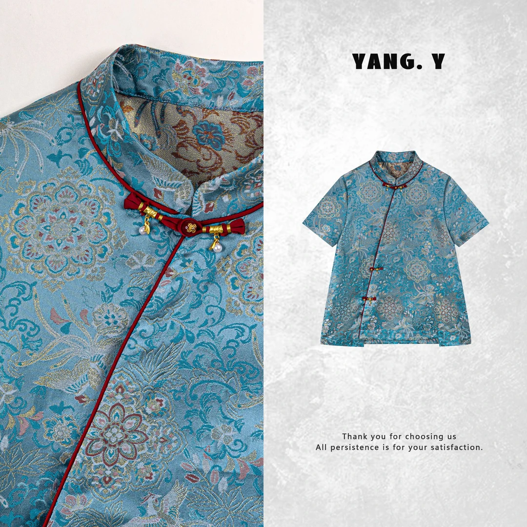 YANG.Y- 深圳原创新中式国风女装桑蚕丝25ss夏上衣短袖50565