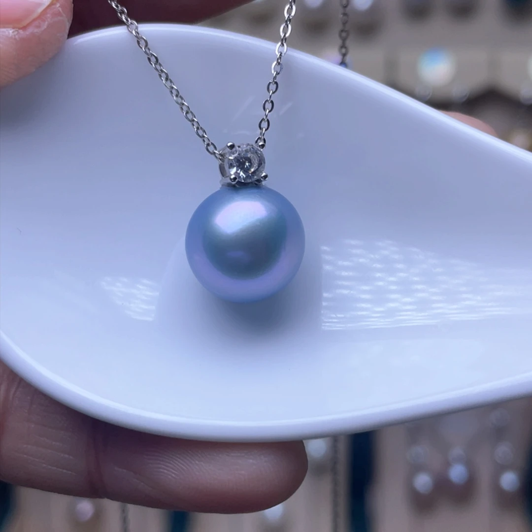 淡水珍珠吊坠银S925镶嵌