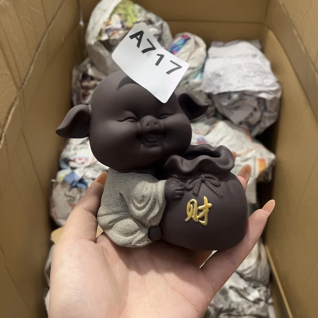瓷片茶摆件工艺品摆件666