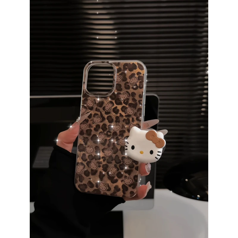 豹纹kt适用苹果16pro手机壳iPhone15漩涡IMD华为p60小众女荣耀300