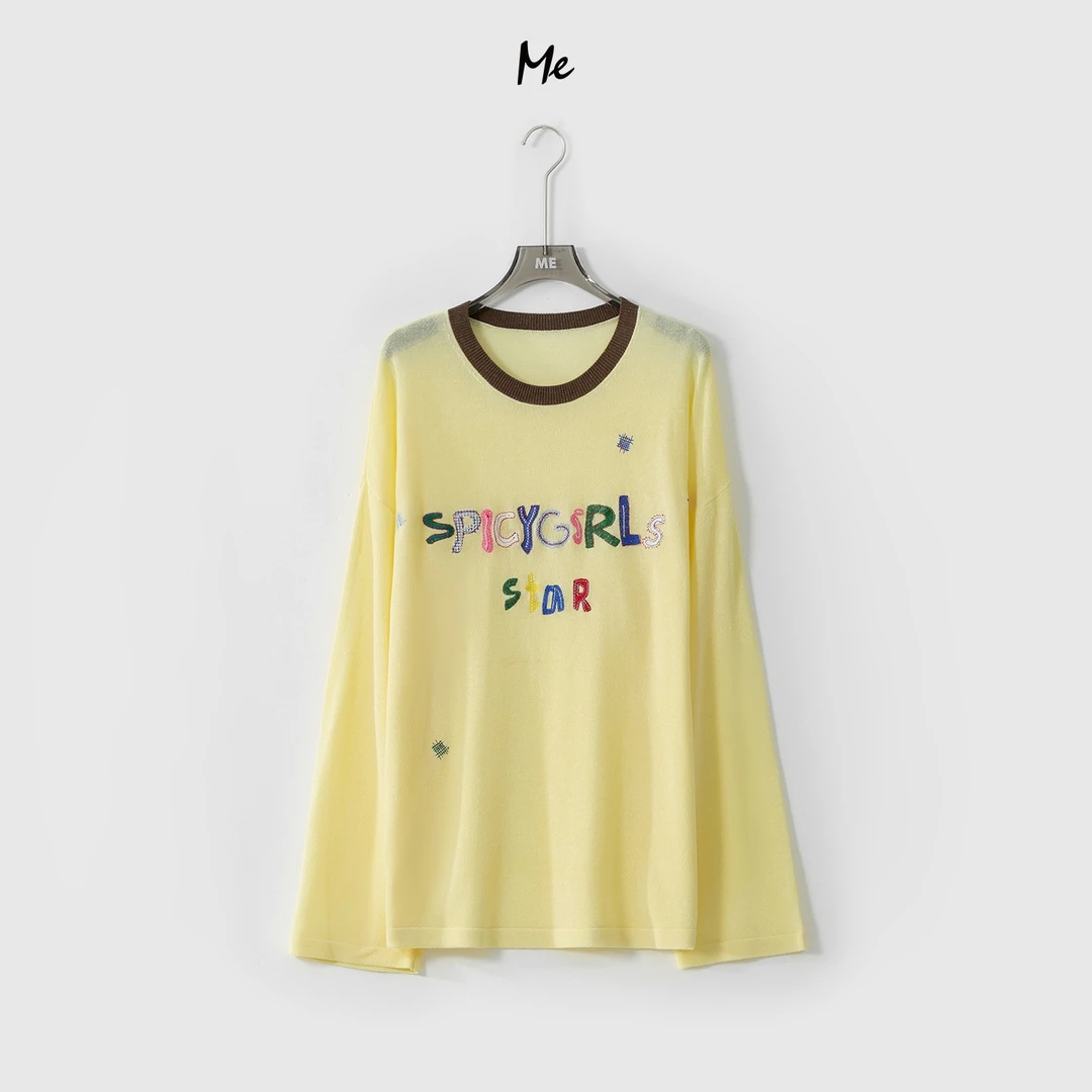 ME【特邀嘉宾】亚麻莱赛尔混纺冰麻肌理显瘦舒适百搭针织衫MESS2913