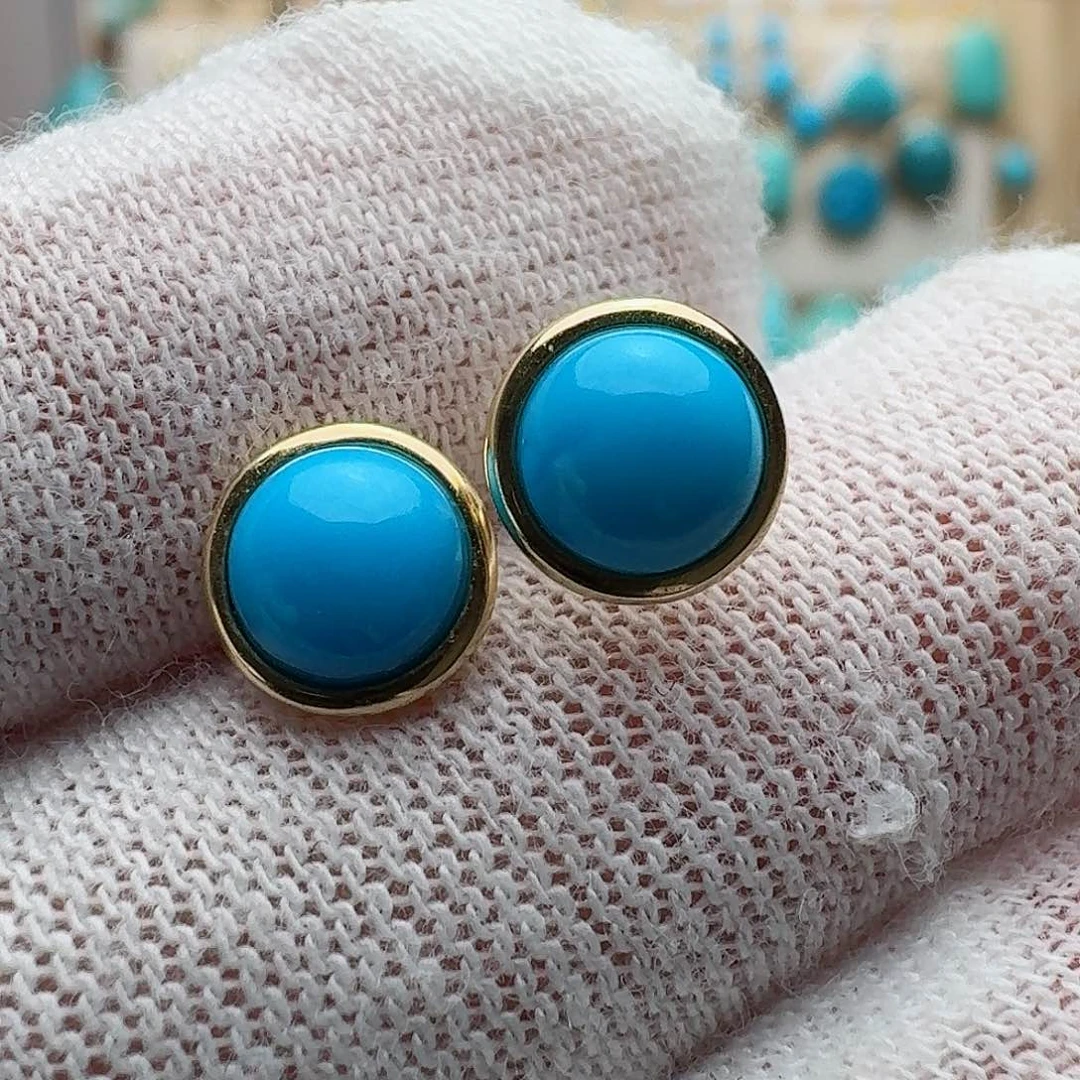 绿松石珠宝奇石18K金镶嵌