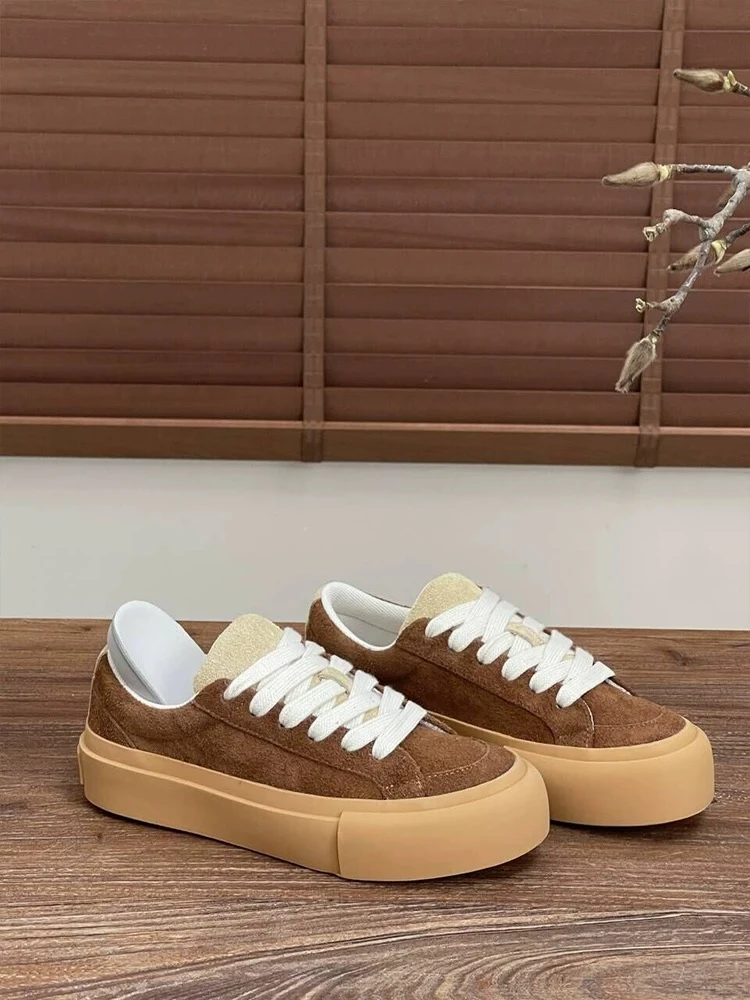 韩版百搭低帮休闲鞋松糕鞋 跟高4cm 231215