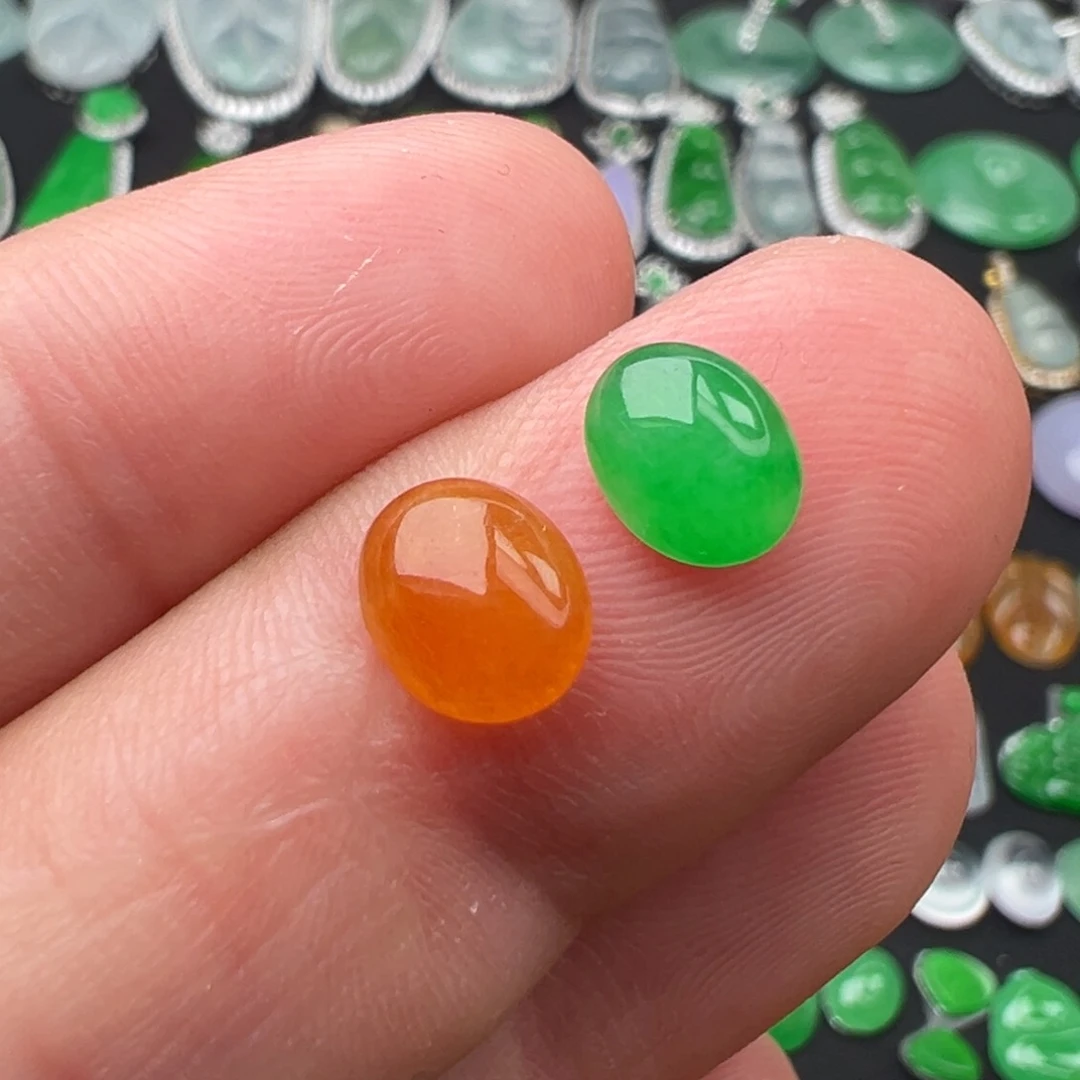 翡翠未镶嵌颈饰黄7.8绿7.2