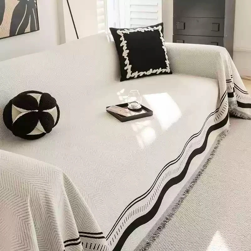 雪尼尔沙发盖布四季通用沙发盖巾防滑一片式高级感沙发垫全盖