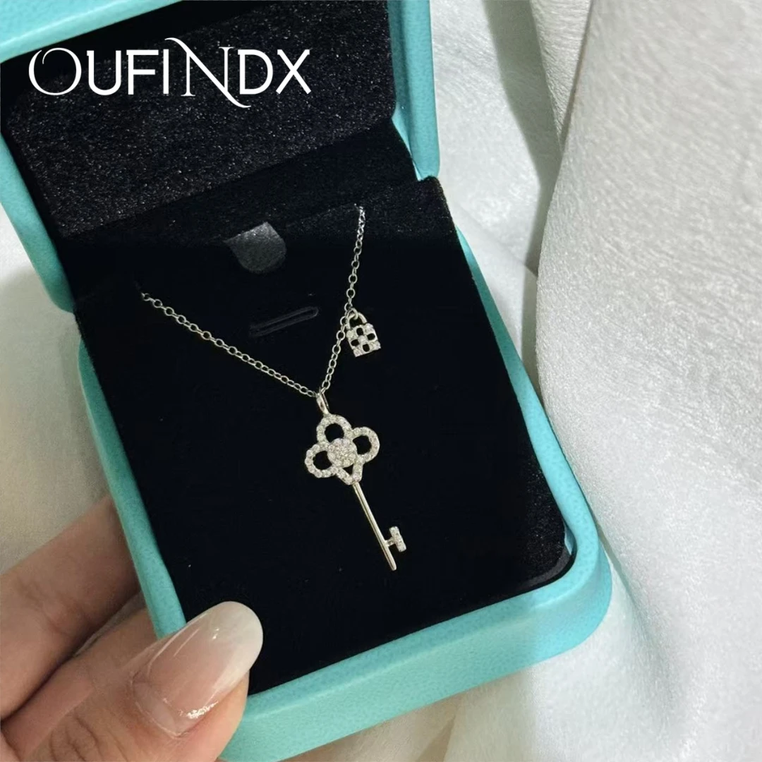 CZ坠链均925银 美【高定】T家设计师款钥匙项链~1414