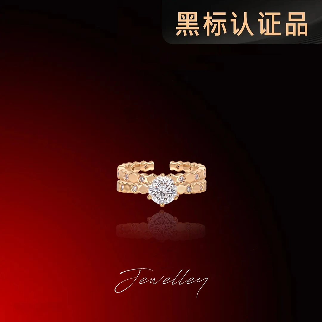 OuQ镀K金轻奢高级氛围几何戒指女款首饰CJ150469